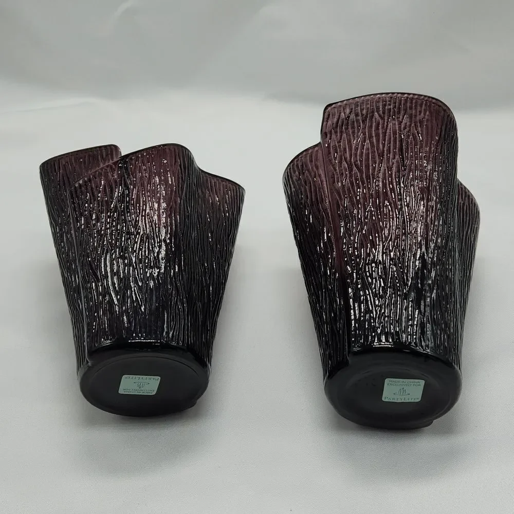 🩵PartyLite Brown Sabor Isleno Candle Holder Set of 2 - Picture 7 of 8